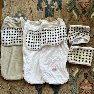 VGUC Nanit breathing bands and swaddles size 0-3 months in grey and white